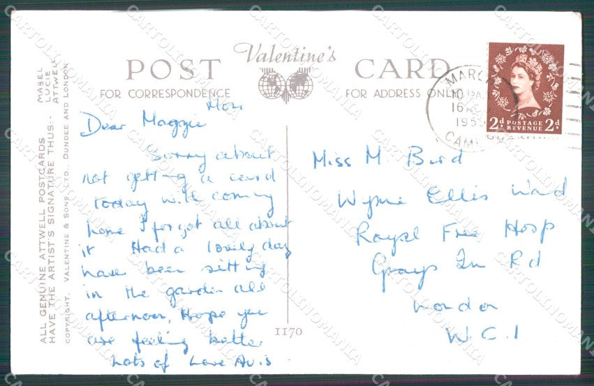 Mabel Lucie Attwell serie 1170 PIEGHINA SLIGHT CREASE cartolina postcard TC0539 – retro