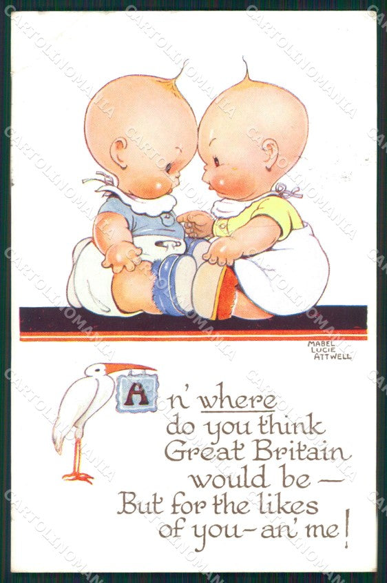 Mabel Lucie Attwell serie 813 PIEGHINE SLIGHT CREASES cartolina postcard TC0541 – fronte