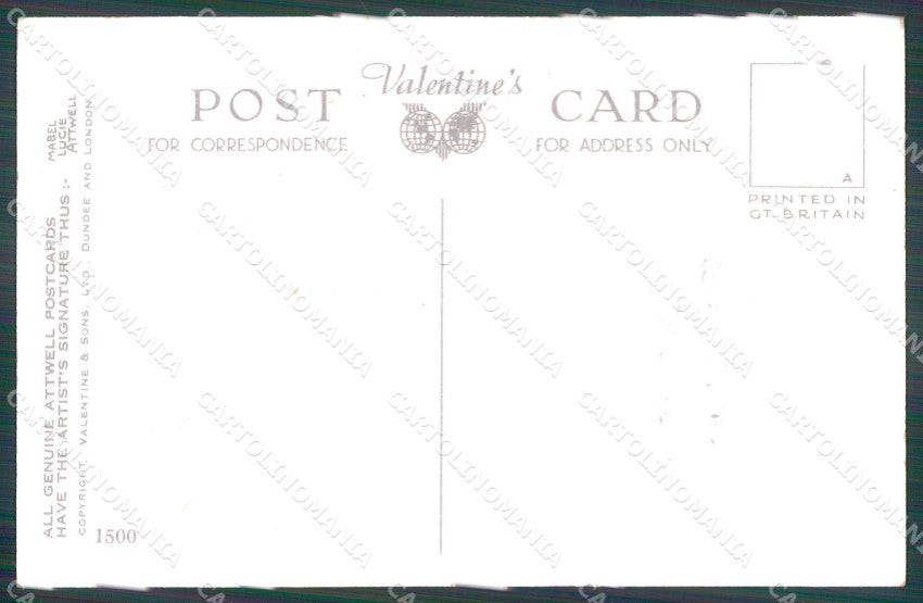 Mabel Lucie Attwell Valentine serie 1500 cartolina vintage postcard TC0543 – retro