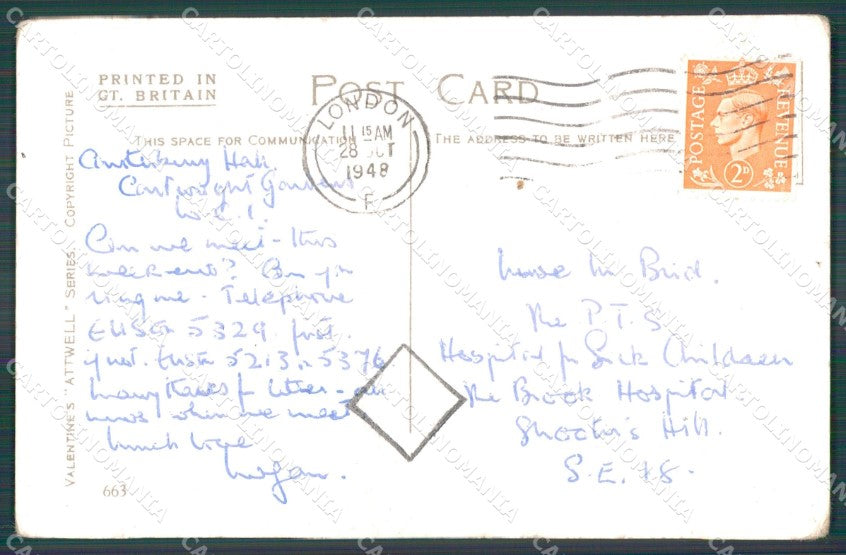 Mabel Lucie Attwell serie 663 PIEGATA CREASED FORO HOLE postcard TC0547 – retro