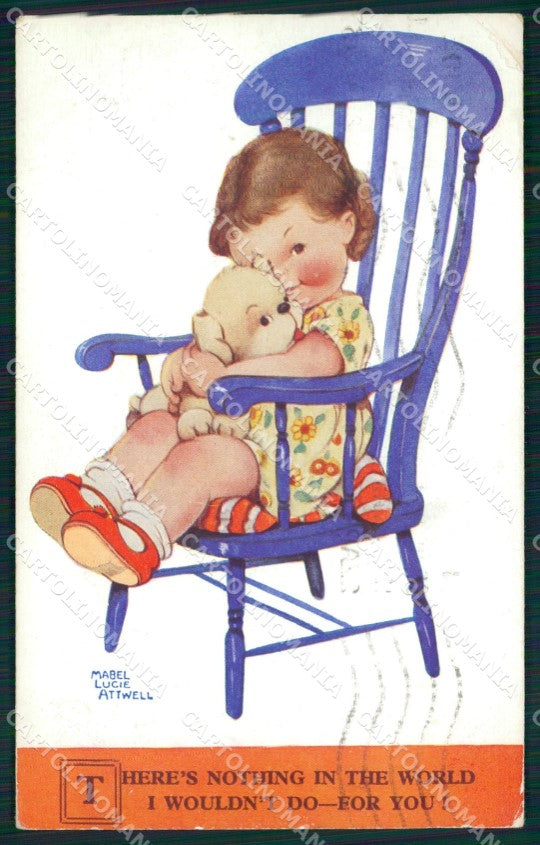 Mabel Lucie Attwell serie 2136 PIEGHINA SLIGHT CREASE cartolina postcard TC0562 – fronte