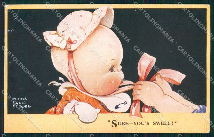 Mabel Lucie Attwell serie 3022 PIEGHINE SLIGHT CREASES cartolina postcard TC0566 – fronte