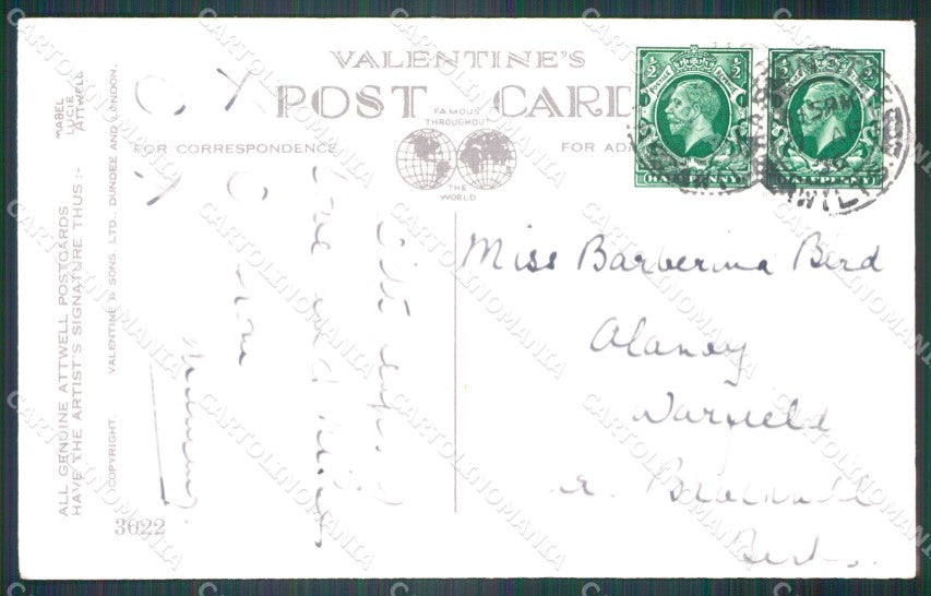 Mabel Lucie Attwell serie 3022 PIEGHINE SLIGHT CREASES cartolina postcard TC0566 – retro