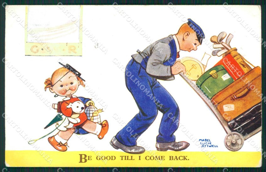 Mabel Lucie Attwell Valentine serie 2913 Golf cartolina vintage postcard TC0567 – fronte