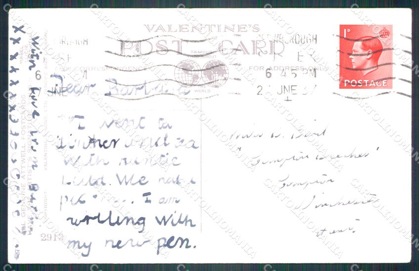 Mabel Lucie Attwell Valentine serie 2913 Golf cartolina vintage postcard TC0567 – retro