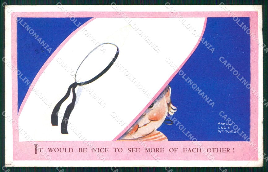 Mabel Lucie Attwell serie 4178 PIEGHINA SLIGHT CREASE cartolina postcard TC0574 – fronte