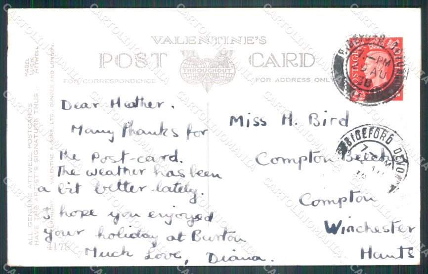 Mabel Lucie Attwell serie 4178 PIEGHINA SLIGHT CREASE cartolina postcard TC0574 – retro