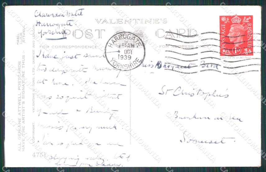 Mabel Lucie Attwell serie 4751 PIEGHE CREASES cartolina postcard TC0575 – retro