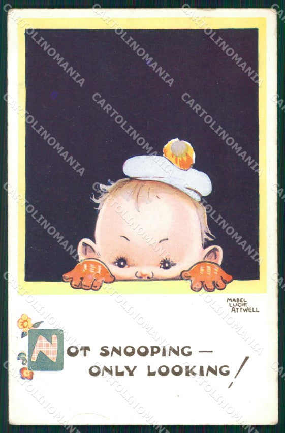 Mabel Lucie Attwell Valentine serie 1323 PIEGA cartolina vintage postcard TC0577 – fronte