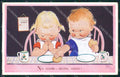 Mabel Lucie Attwell serie 4179 Fairy Cup PIEGHINE SLIGHT CREASES postcard TC0579 – fronte