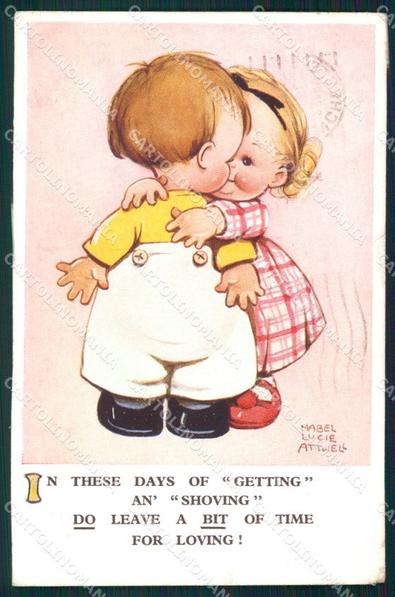 Mabel Lucie Attwell serie 3105 STRAPPINO LITTLE TEAR cartolina postcard TC0585 – fronte