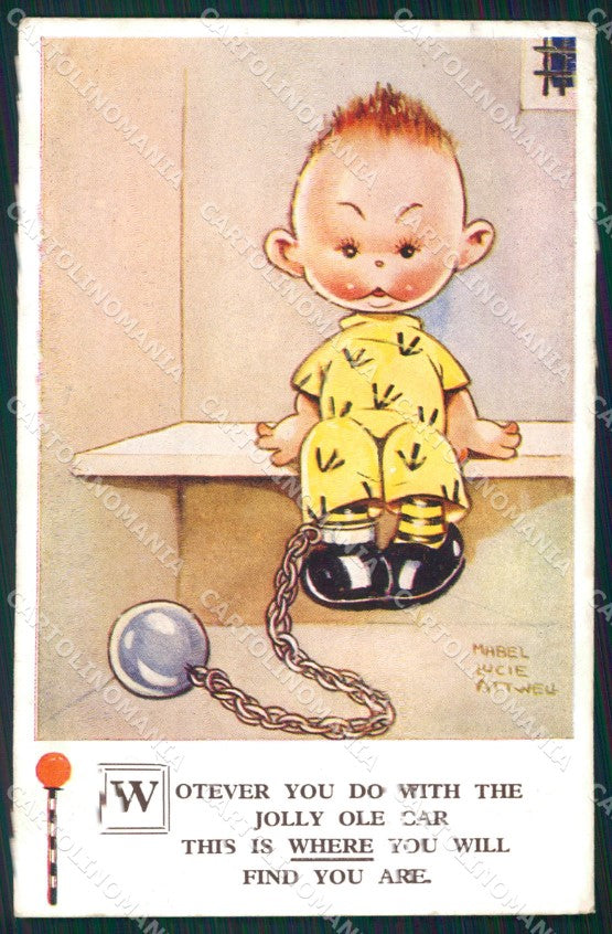 Mabel Lucie Attwell serie 2917 PIEGHINA SLIGHT CREASE cartolina postcard TC0586 – fronte