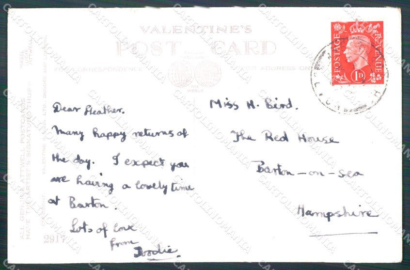 Mabel Lucie Attwell serie 2917 PIEGHINA SLIGHT CREASE cartolina postcard TC0586 – retro
