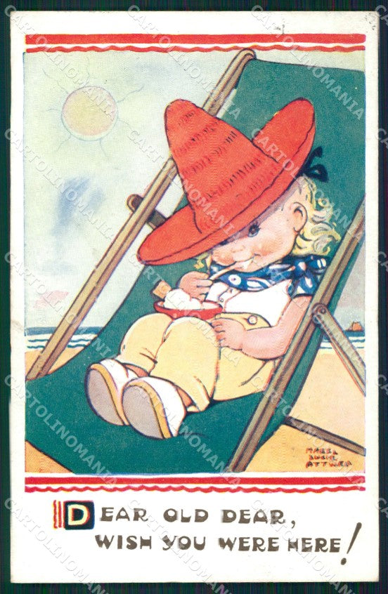 Mabel Lucie Attwell serie 5212 PIEGHINE SLIGHT CREASES cartolina postcard TC0588 – fronte