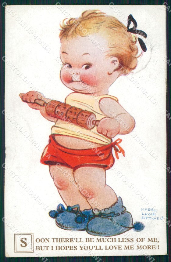Mabel Lucie Attwell serie 1699 PIEGHINE SLIGHT CREASES cartolina postcard TC0594 – fronte
