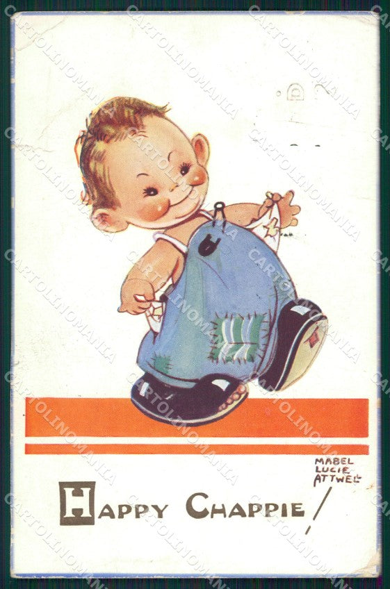 Mabel Lucie Attwell serie 1318 STRAPPO TEARED PIEGA CREASED postcard TC0597 – fronte