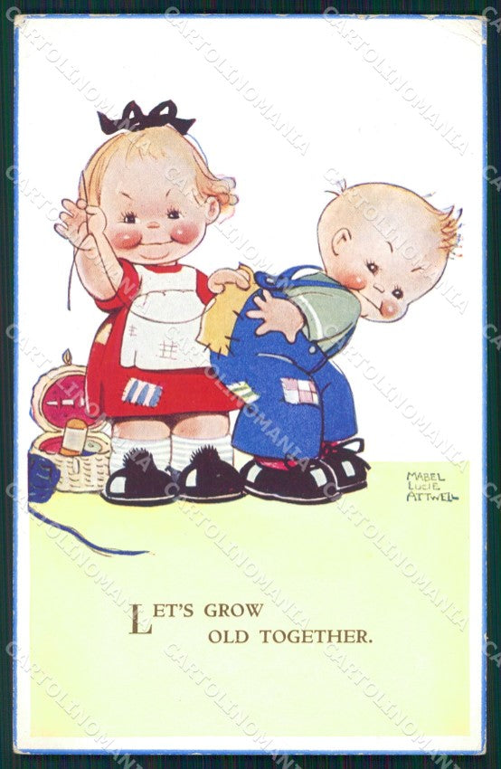 Mabel Lucie Attwell serie 8530 PIEGHINE SLIGHT CREASES cartolina postcard TC0604 – fronte