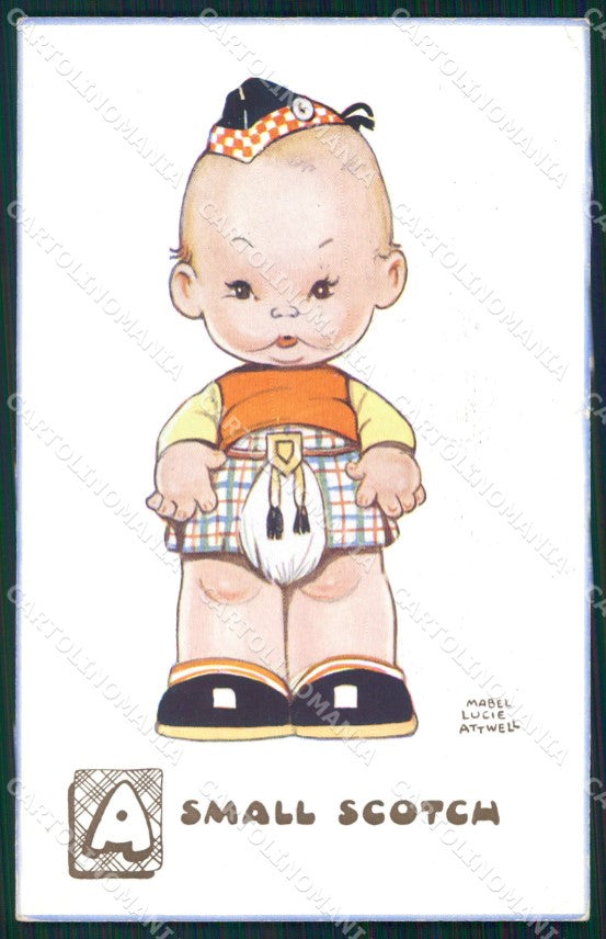 Mabel Lucie Attwell serie 1438 STRAPPINO LITTLE TEAR cartolina postcard TC0607 – fronte