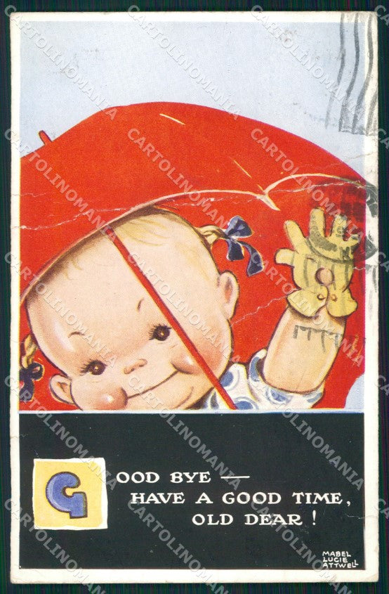 Mabel Lucie Attwell Valentine 3021 PIEGHE CREASES cartolina postcard TC0609 – fronte
