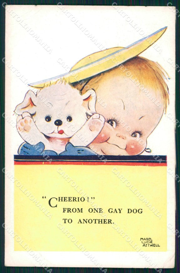 Mabel Lucie Attwell PIEGHINE SLIGHT CREASES cartolina postcard TC0610 – fronte