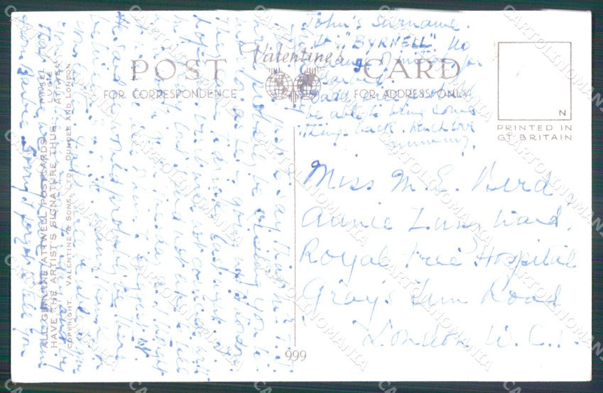 Mabel Lucie Attwell Valentine serie 999 FORO HOLE cartolina postcard TC0612 – retro