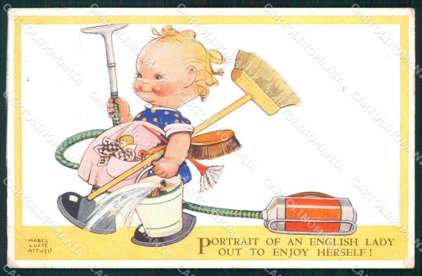 Mabel Lucie Attwell Valentine 4189 PIEGATA CREASED cartolina postcard TC0614 – fronte