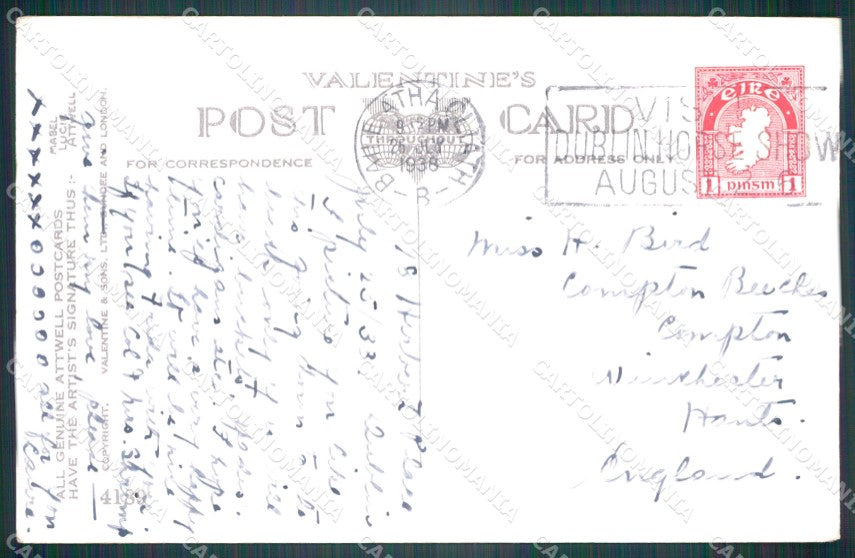 Mabel Lucie Attwell Valentine 4189 PIEGATA CREASED cartolina postcard TC0614 – retro