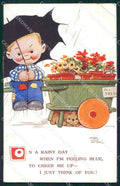 Mabel Lucie Attwell 1801 PIEGHE CREASES STRAPPINO LITTLE TEAR postcard TC0618 – fronte