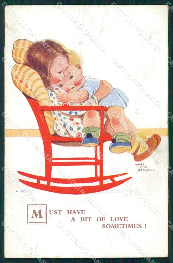 Mabel Lucie Attwell serie 1957 PIEGATA CREASED cartolina postcard TC0619 – fronte