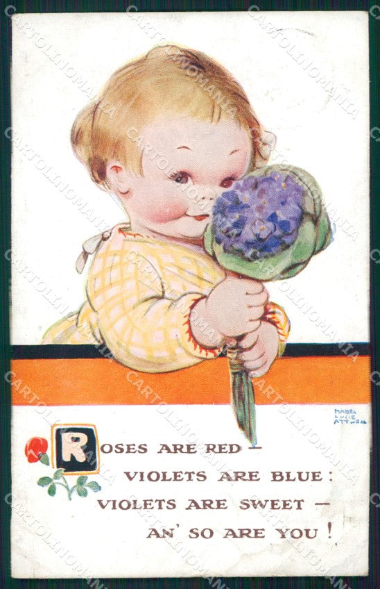 Mabel Lucie Attwell 1594 PIEGHINE SLIGHT CREASES cartolina postcard TC0624 – fronte
