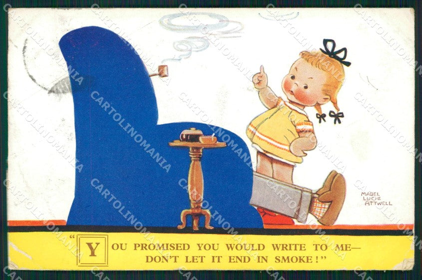 Mabel Lucie Attwell serie 1900 PIEGHINE PIEGHINA SLIGHT CREASES postcard TC0631 – fronte