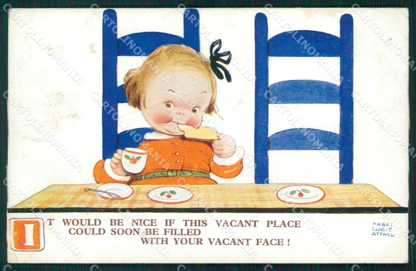 Mabel Lucie Attwell serie 1807 ABRASA PIEGHINA SLIGHT CREASES postcard TC0632 – fronte