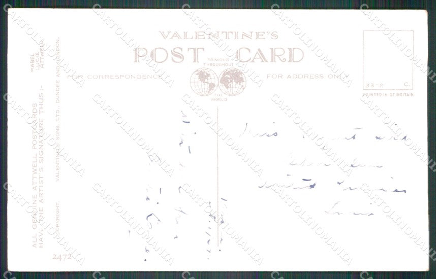 Mabel Lucie Attwell serie 2472 PIEGHINA SLIGHT CREASE cartolina postcard TC0635 – retro