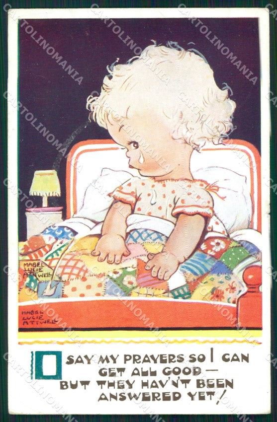 Mabel Lucie Attwell serie 5323 STRAPPINO LITTLE TEAR cartolina postcard TC0639 – fronte