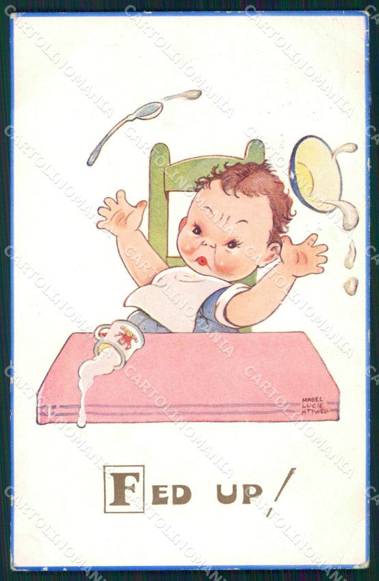 Mabel Lucie Attwell Valentine serie 1315 PIEGHINE SLIGHT CREASES cartolina postc – fronte