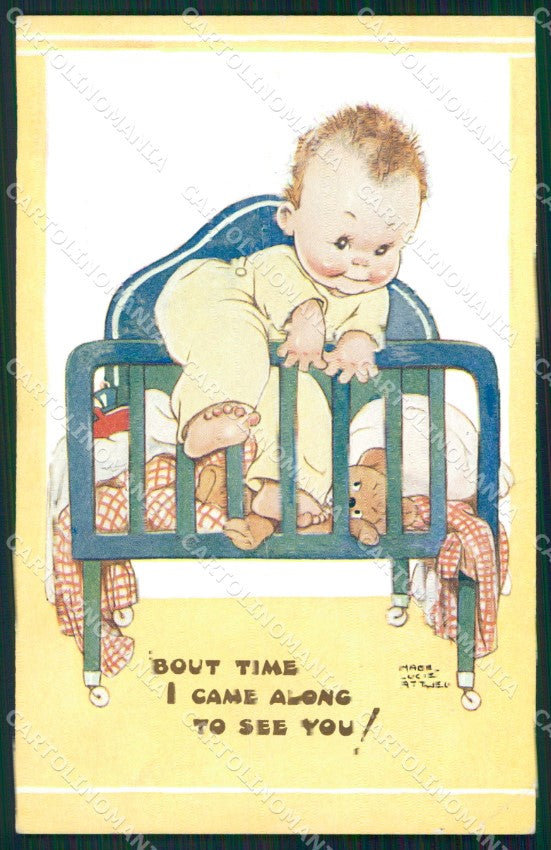 Mabel Lucie Attwell serie 1668 PIEGATA CREASED cartolina vintage postcard TC0642 – fronte