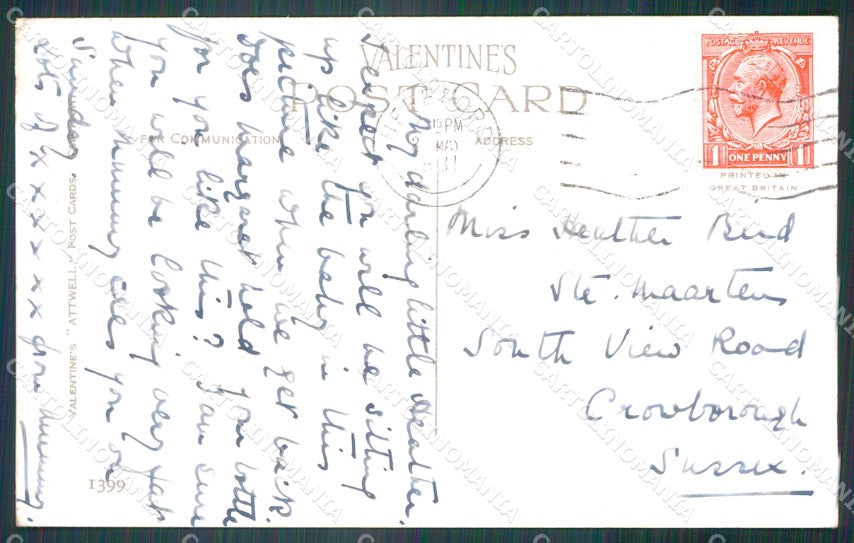 Mabel Lucie Attwell serie 1399 PIEGHINE SLIGHT CREASES cartolina postcard TC0644 – retro