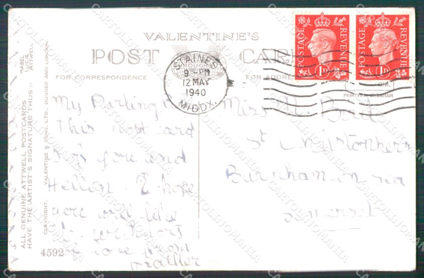 Mabel Lucie Attwell serie 4592 PIEGHE CREASES cartolina postcard TC0649 – retro