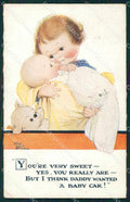 Mabel Lucie Attwell Valentine serie 1595 PIEGHINA SLIGHT CREASE postcard TC0650 – fronte
