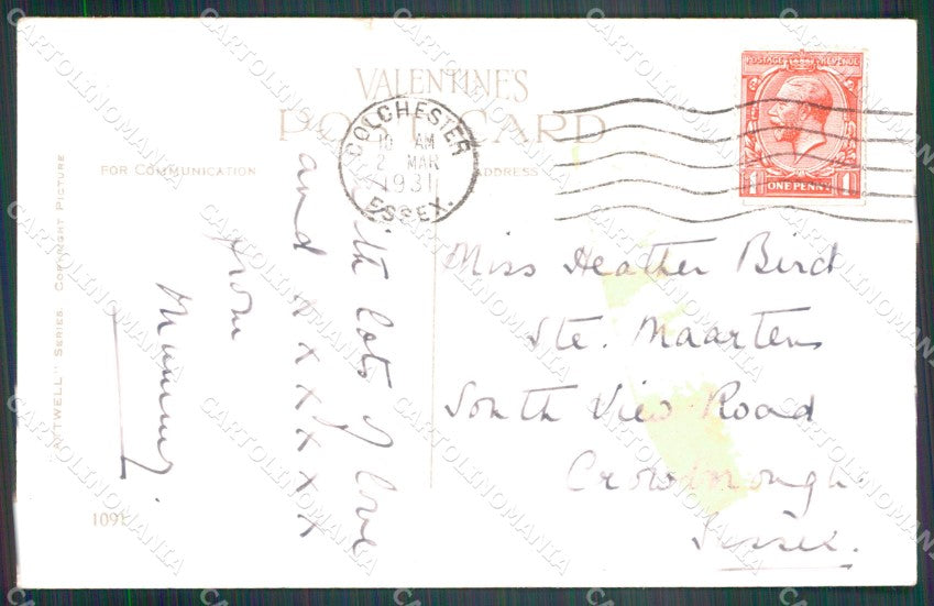 Mabel Attwell 1091 PIEGHINE SLIGHT CREASES STRAPPINO LITTLE TEAR postcard TC0651 – retro