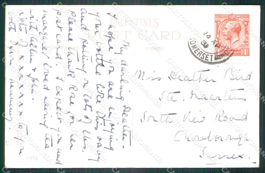 Mabel Lucie Attwell Valentine serie 1584 FORO HOLE cartolina postcard TC0653 – retro