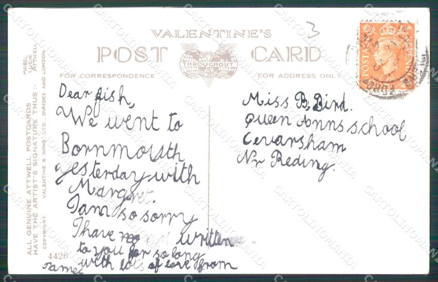 Mabel Lucie Attwell serie 4426 PIEGHINE SLIGHT CREASES cartolina postcard TC0655 – retro