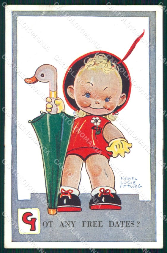 Mabel Attwell serie 753A PIEGHE CREASES STRAPPINO LITTLE TEAR postcard TC0658 – fronte
