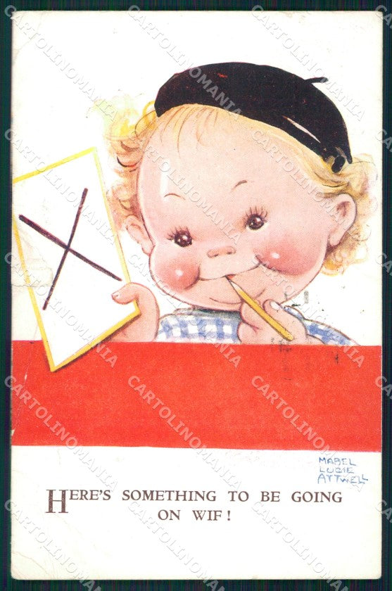 Mabel Lucie Attwell 3358 PIEGHINE SLIGHT CREASES STRAPPO TEARED postcard TC0663 – fronte