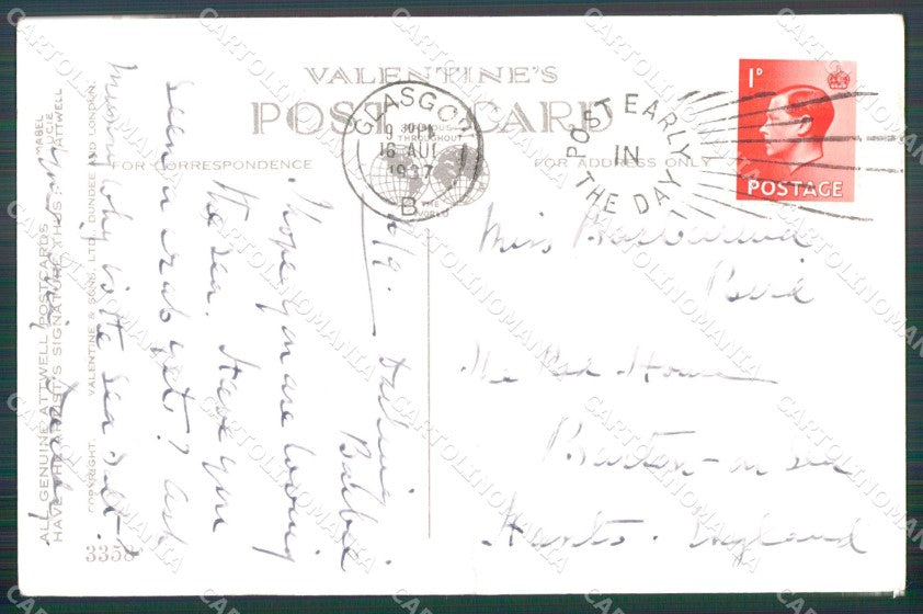 Mabel Lucie Attwell 3358 PIEGHINE SLIGHT CREASES STRAPPO TEARED postcard TC0663 – retro