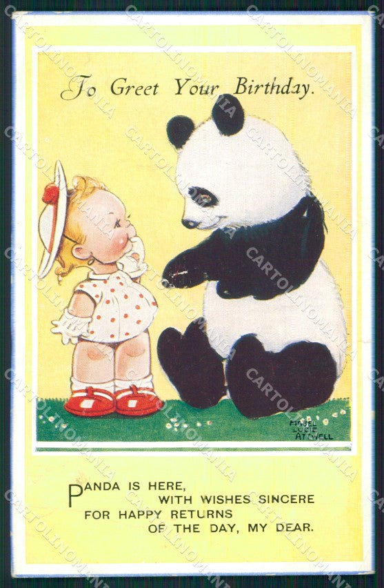 Mabel Lucie Attwell set 5 PIEGHE CREASES STRAPPINO LITTLE TEAR postcard TC0666 – fronte