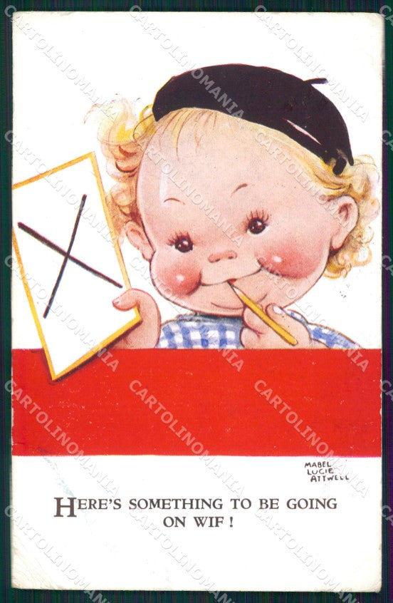 Mabel Lucie Attwell serie 3358 PIEGHINE SLIGHT CREASES cartolina postcard TC0667 – fronte