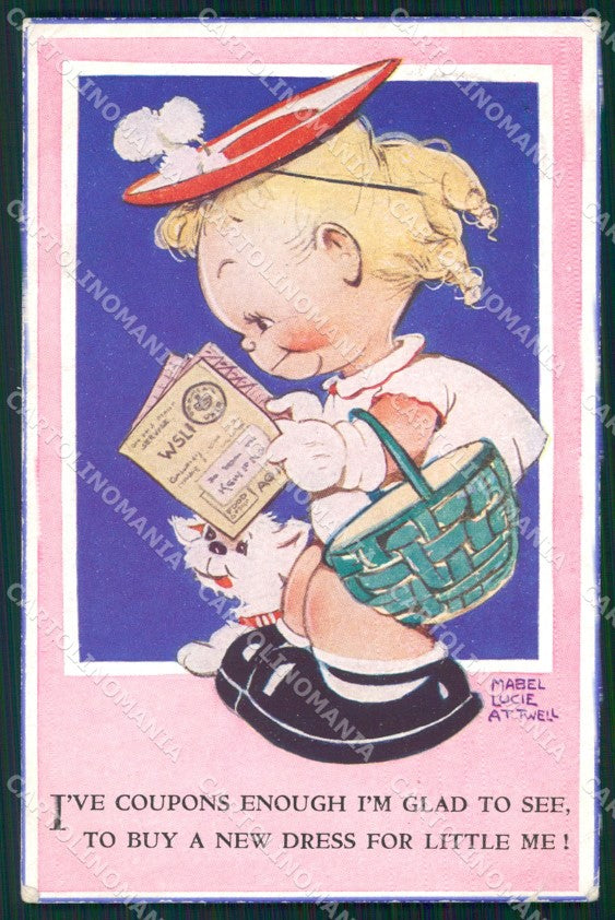 Mabel Lucie Attwell serie 507 PIEGHINE SLIGHT CREASES cartolina postcard TC0676 – fronte