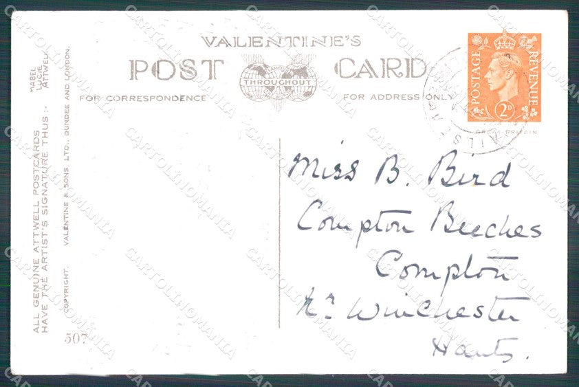Mabel Lucie Attwell serie 507 PIEGHINE SLIGHT CREASES cartolina postcard TC0676 – retro