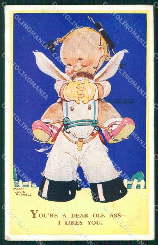 Mabel Lucie Attwell Valentine serie 3787 PIEGHINE SLIGHT CREASES postcard TC0679 – fronte